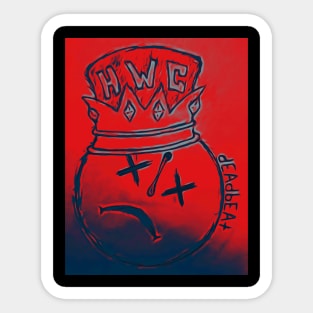 Red dEAdbEAt Crown Sticker